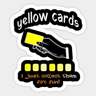 yellow cards, I collect them for fun! Design Sticker